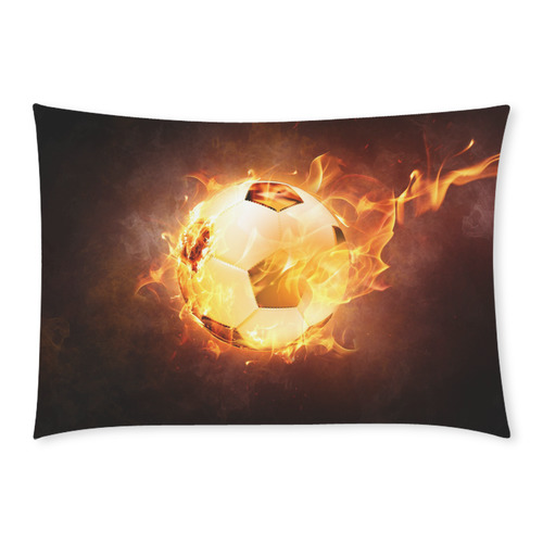 SPORT Football Soccer, Ball under Fire Custom Rectangle Pillow Case 20x30 (One Side)