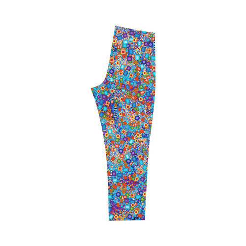 Colorful Shapes Art Print Carnival Capri Legging (Model L02)