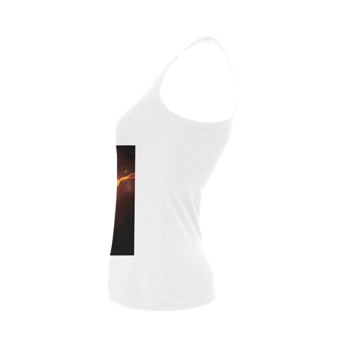 SPORT Football Soccer, Ball under Fire Women's Shoulder-Free Tank Top (Model T35)