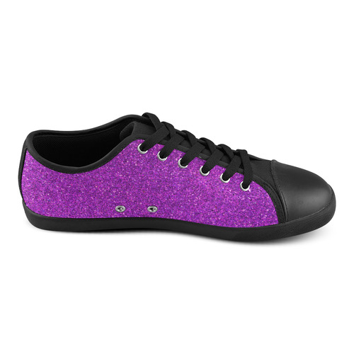 Sparkles Purple Glitter Canvas Shoes for Women/Large Size (Model 016)