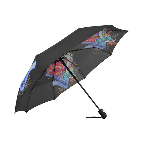 Colorful Music I Love Jazz Umbrella by Juleez Auto-Foldable Umbrella (Model U04)