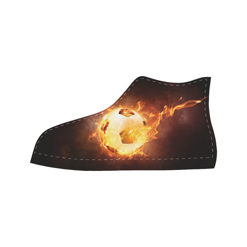 SPORT Football Soccer, Ball under Fire Aquila High Top Microfiber Leather Men's Shoes (Model 032)