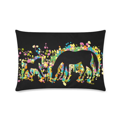 Lovely Foal with Mom Splash Custom Zippered Pillow Case 16"x24"(Twin Sides)
