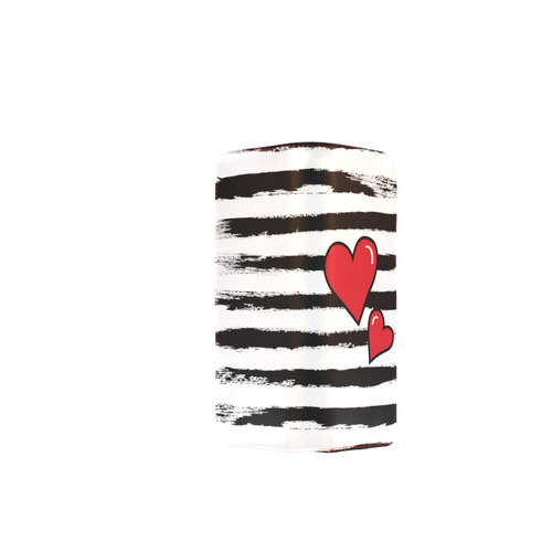 POP ART Style Two Hearts with Black  Brushstrokes Stribes Background Women's Clutch Wallet (Model 1637)