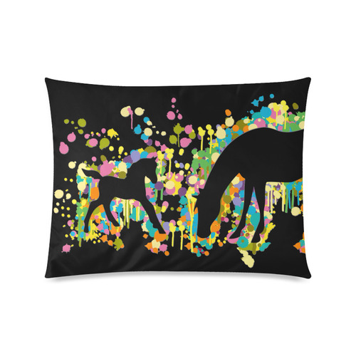 Lovely Foal with Mom Splash Custom Zippered Pillow Case 20"x26"(Twin Sides)