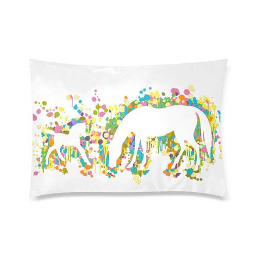 Lovely Foal with Mom Splash Custom Zippered Pillow Case 20"x30" (one side)