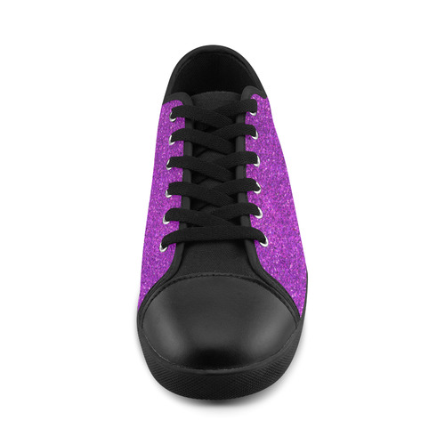 Sparkles Purple Glitter Canvas Shoes for Women/Large Size (Model 016)