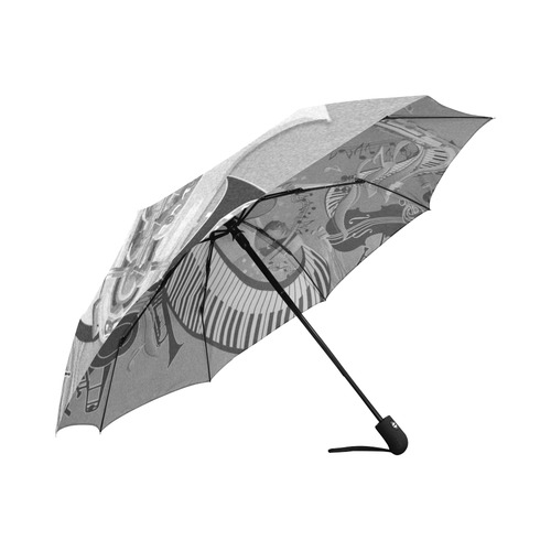 Juleez Music Theme Umbrella Piano Sax Jazz Ink Print Auto-Foldable Umbrella (Model U04)