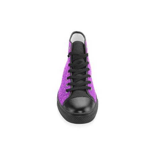 Sparkles Purple Glitter Women's Classic High Top Canvas Shoes (Model 017)