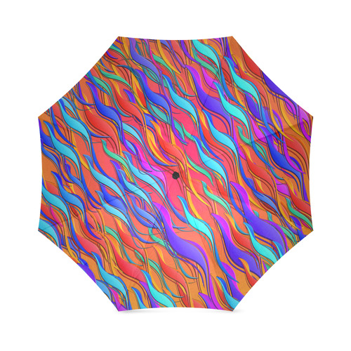 Colorful Waves Print Art Foldable Umbrella (Model U01)