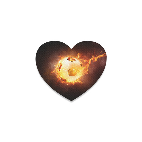 SPORT Football Soccer, Ball under Fire Heart Coaster