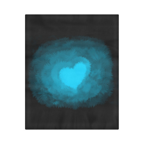 Blue Fluffy Heart Duvet Cover 86"x70" ( All-over-print)