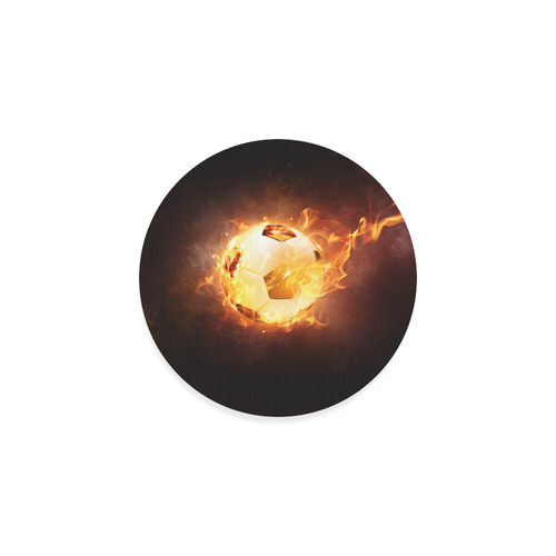 SPORT Football Soccer, Ball under Fire Round Coaster