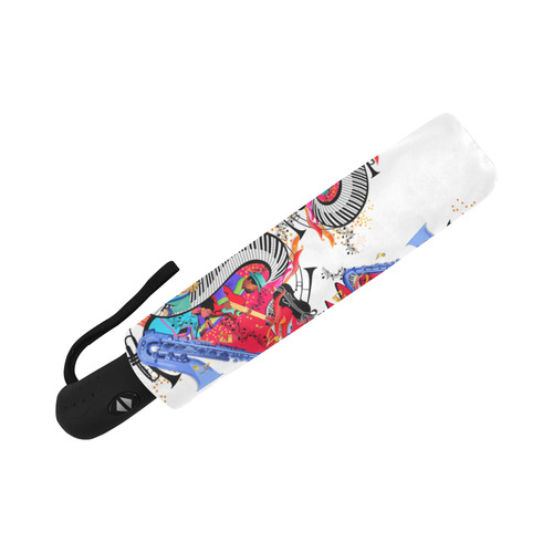 Colorful Music Piano Sax Guitar Print Auto-Foldable Umbrella (Model U04)