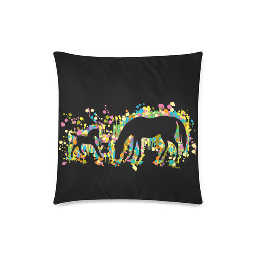 Lovely Foal with Mom Splash Custom Zippered Pillow Case 18"x18"(Twin Sides)