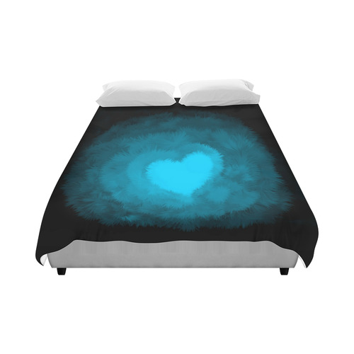 Blue Fluffy Heart Duvet Cover 86"x70" ( All-over-print)