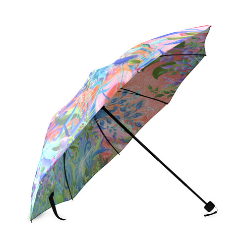 Garden Flowers Colorful Art Umbrella By Juleez Foldable Umbrella (Model U01)