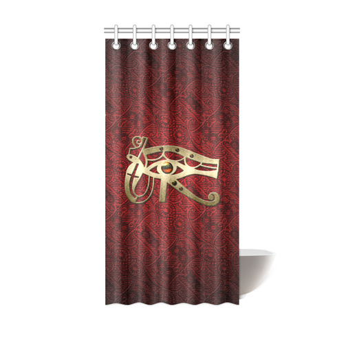 The all seeing eye in gold and red Shower Curtain 36"x72"