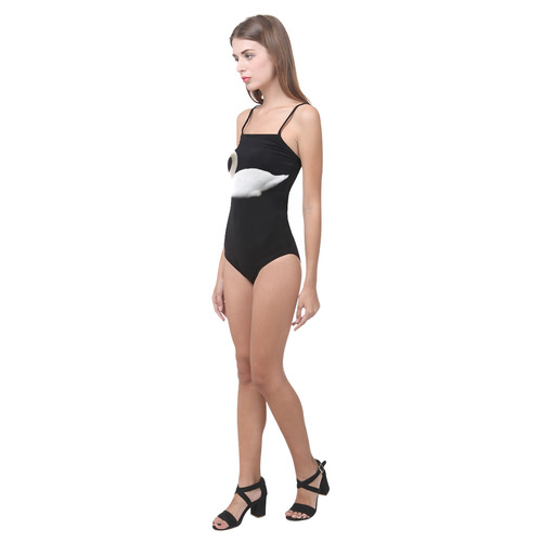 Swan, watercolor Strap Swimsuit ( Model S05)