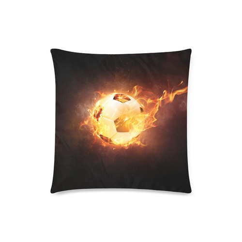 SPORT Football Soccer, Ball under Fire Custom Zippered Pillow Case 18"x18" (one side)