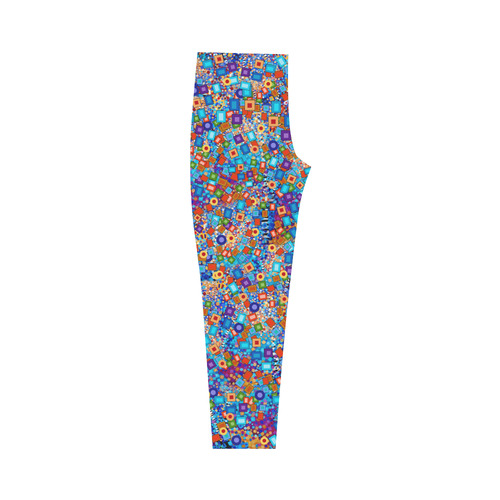 Colorful Shapes Art Print Carnival Capri Legging (Model L02)