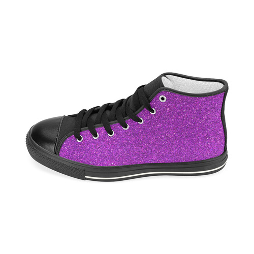 Sparkles Purple Glitter Women's Classic High Top Canvas Shoes (Model 017)