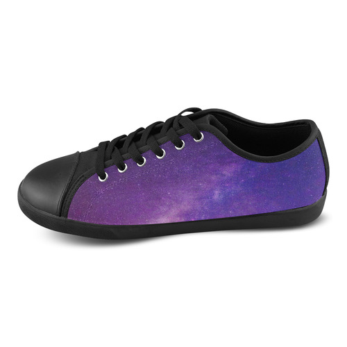 Purple Blue Starry Night Sky Canvas Shoes for Women/Large Size (Model 016)