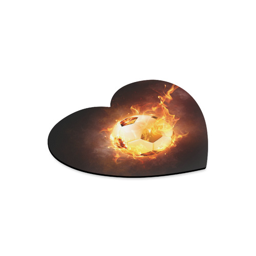 SPORT Football Soccer, Ball under Fire Heart-shaped Mousepad