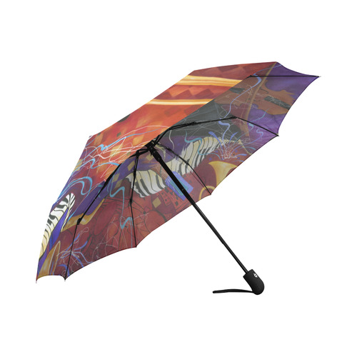 Jazz Art Umbrella Piano Saxophone Guitar Colorful Music Art Print Auto