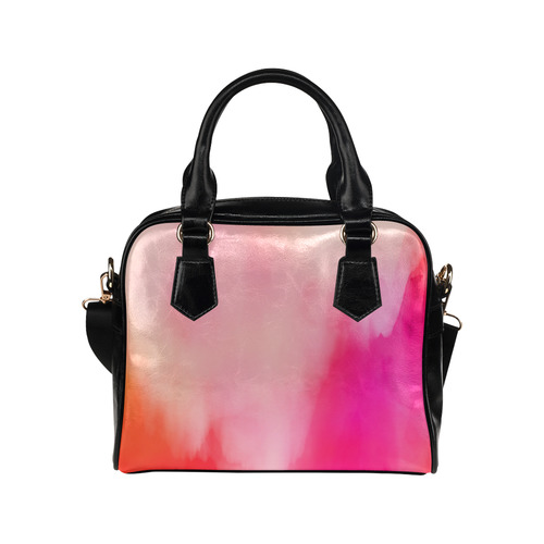Abstract Watercolor Pink Coral Orange Colorful Springtime Shoulder Handbag (Model 1634)