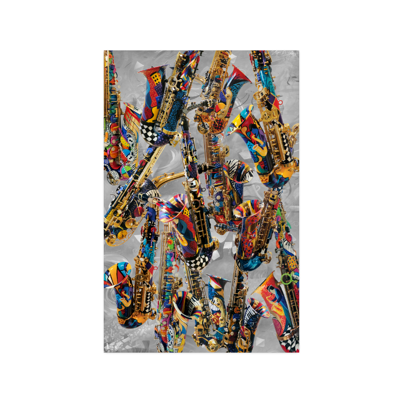 I Love Sax Colorful Saxophone Poster 11x17 By Juleez Poster 11 X17 Id D1135913