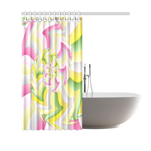 Pink Yellow Early Spring Fractal Shower Curtain 69"x70"
