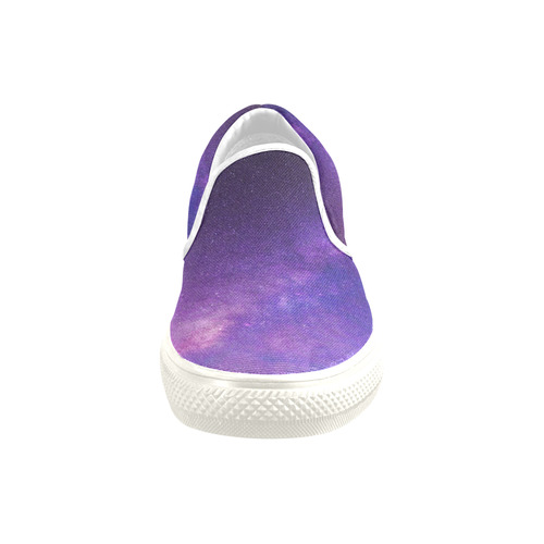 Purple Blue Starry Night Sky Men's Slip-on Canvas Shoes (Model 019)