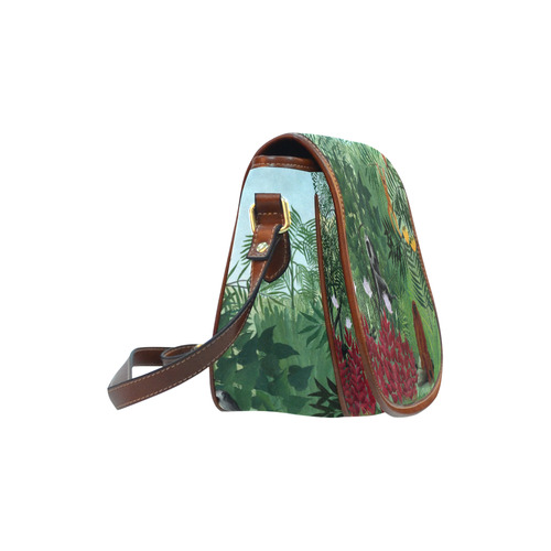 Henri Rousseau Tropical Forest Monkeys Saddle Bag/Small (Model 1649) Full Customization