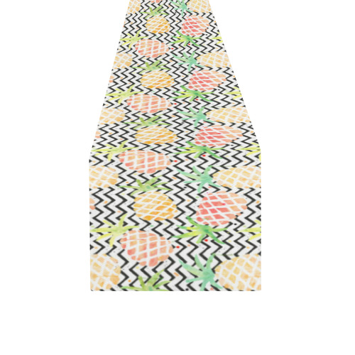 watercolor pineapple Table Runner 14x72 inch