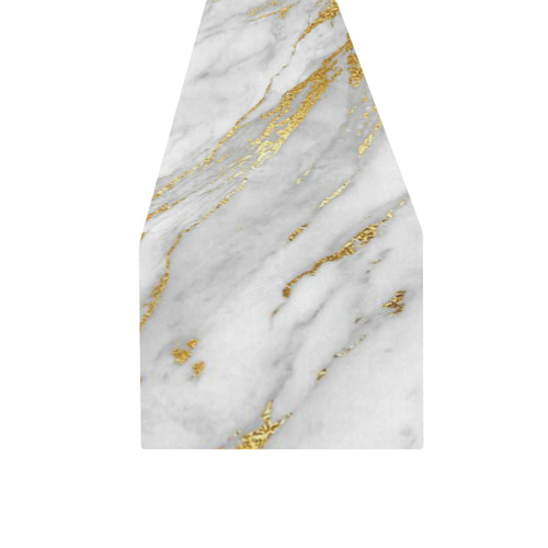 italian Marble, white and gold Table Runner 16x72 inch