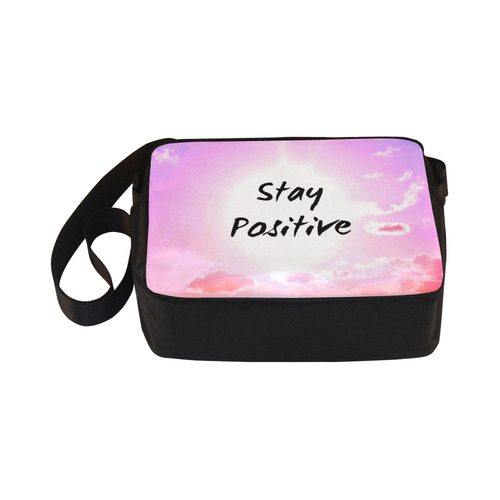 "Stay Positiv" Quote Pink Sky Colourful Classic Cross-body Nylon Bags (Model 1632)