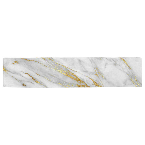 italian Marble, white and gold Table Runner 16x72 inch