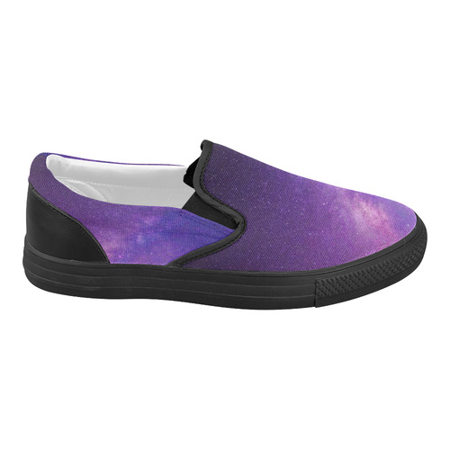 Purple Blue Starry Night Sky Women's Slip-on Canvas Shoes (Model 019)