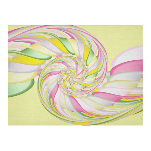 Lemon Mint Candy Fractal Art Cotton Linen Tablecloth 52"x 70"