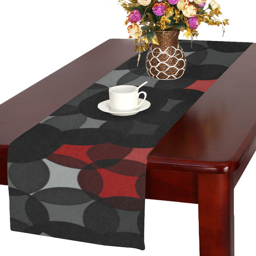 black gray redf 23 Table Runner 16x72 inch