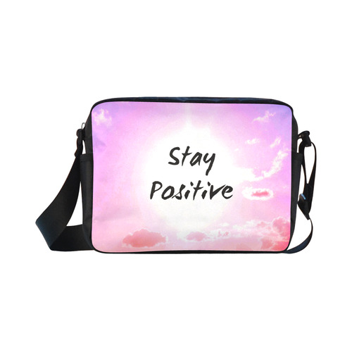 "Stay Positiv" Quote Pink Sky Colourful Classic Cross-body Nylon Bags (Model 1632)