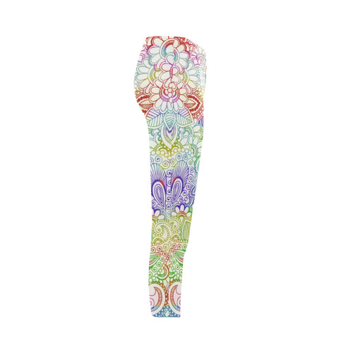 India Paisley Pattern - light watercolor grunge Capri Legging (Model L02)