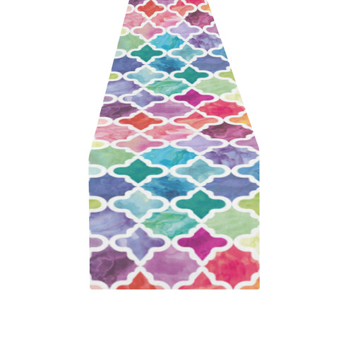 watercolor pattern Table Runner 14x72 inch