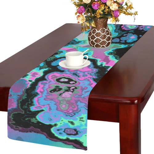 blue green pink purple Table Runner 14x72 inch