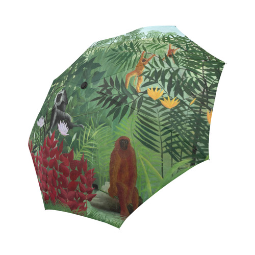 Henri Rousseau Tropical Forest Monkeys Auto-Foldable Umbrella (Model U04)