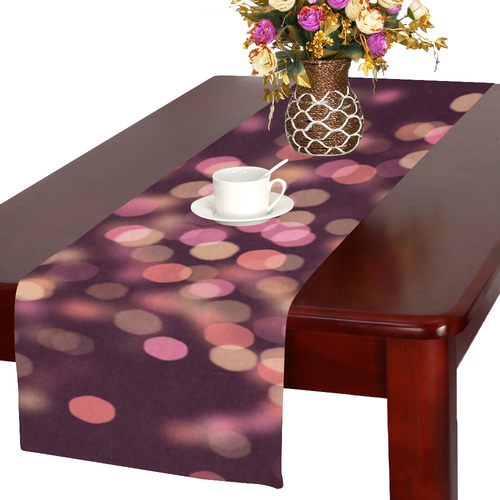 burgundy bokeh Table Runner 16x72 inch