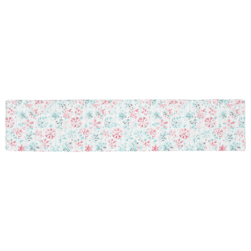 watercolor snowflakes, christmas pattern Table Runner 16x72 inch