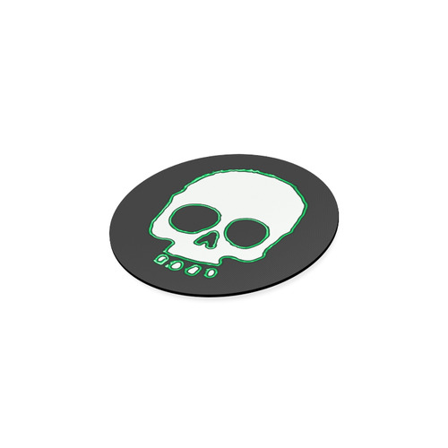 Green Neon Skull Round Coaster