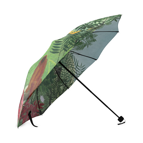 Henri Rousseau Tropical Forest Monkeys Foldable Umbrella (Model U01)